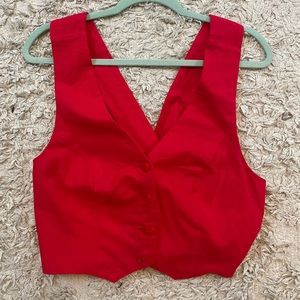 Anthropologie Linen Vest Blouse
